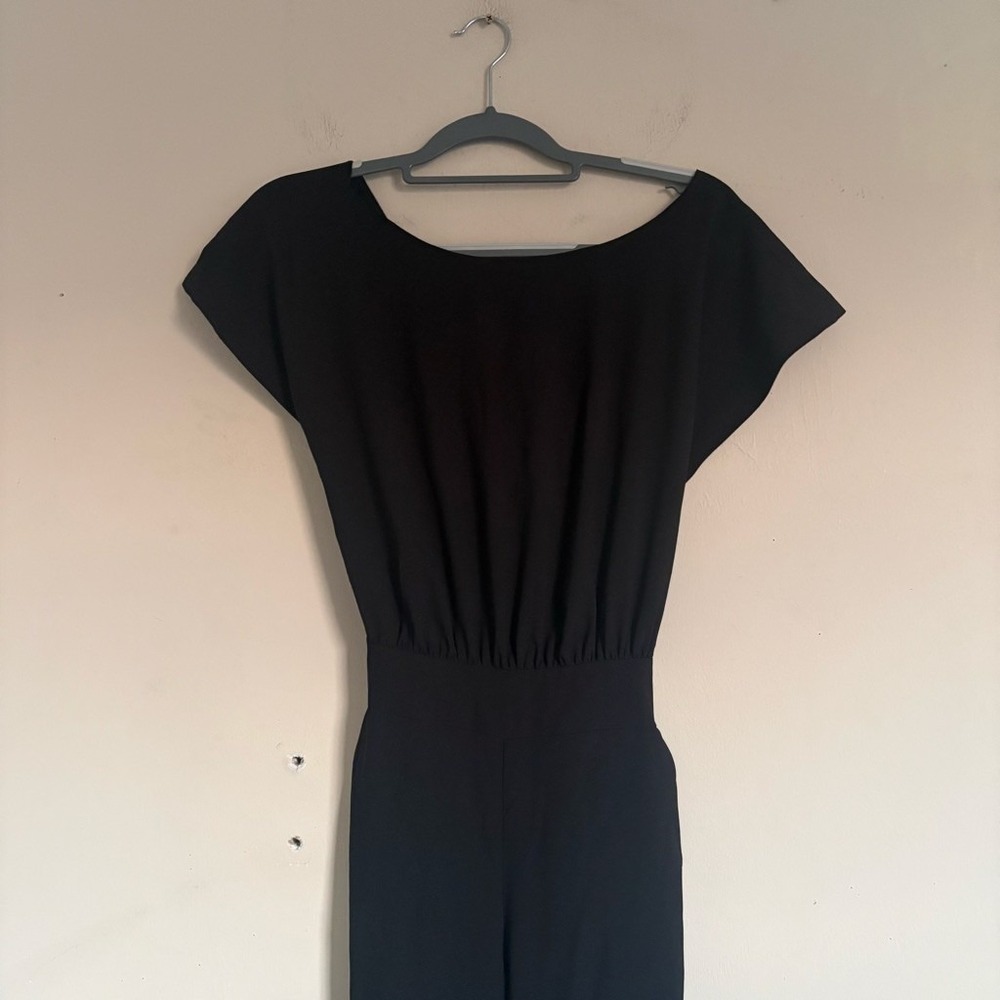 Bebe Black Cutout Back Wide Leg Belted Jumpsuit XXS RN86017 - Picture 12 of 16